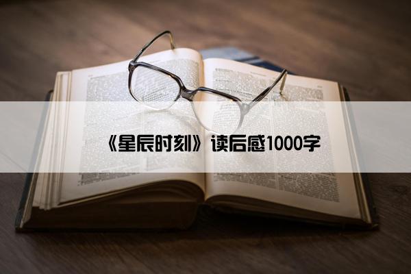 《星辰时刻》读后感1000字