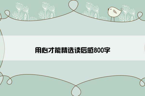 用心才能精选读后感800字