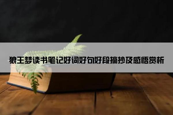 狼王梦读书笔记好词好句好段摘抄及感悟赏析