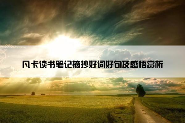 凡卡读书笔记摘抄好词好句及感悟赏析