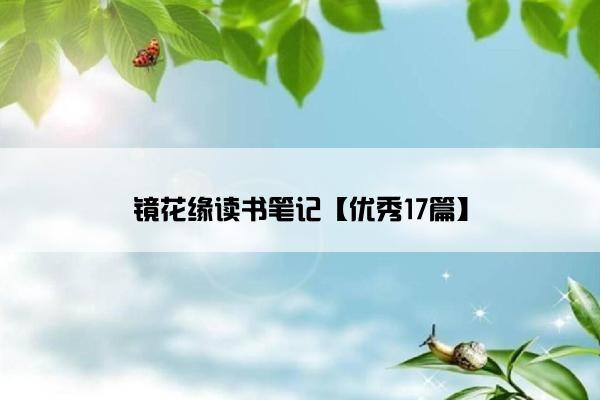 镜花缘读书笔记【优秀17篇】
