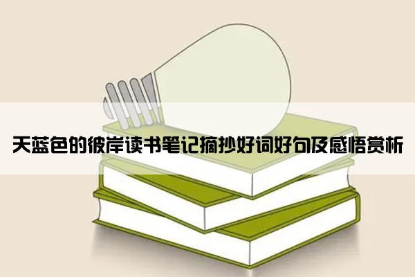天蓝色的彼岸读书笔记摘抄好词好句及感悟赏析
