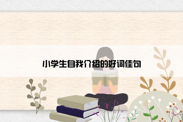 小学生自我介绍的好词佳句