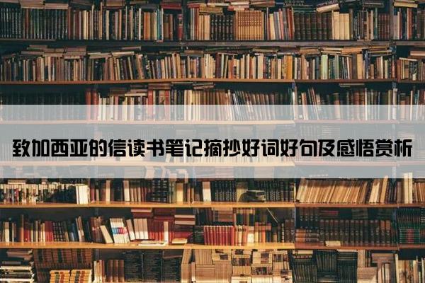致加西亚的信读书笔记摘抄好词好句及感悟赏析