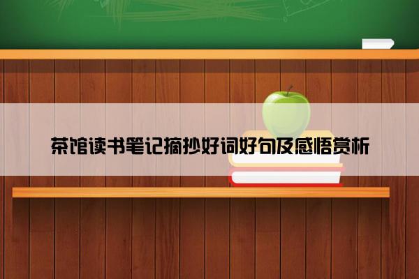 茶馆读书笔记摘抄好词好句及感悟赏析