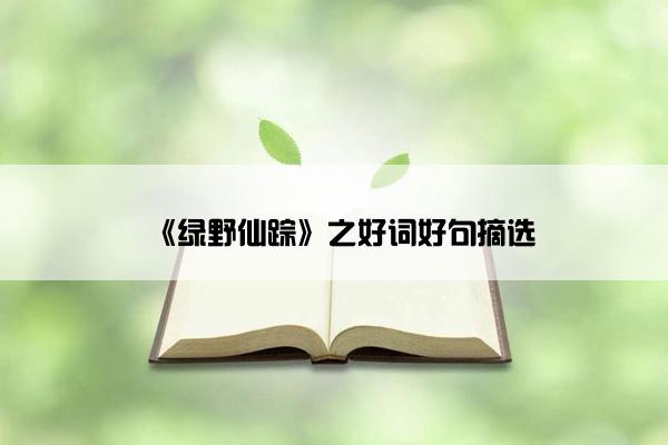 《绿野仙踪》之好词好句摘选