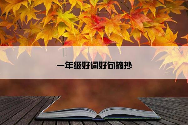 一年级好词好句摘抄