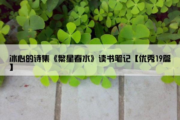 冰心的诗集《繁星春水》读书笔记【优秀19篇】
