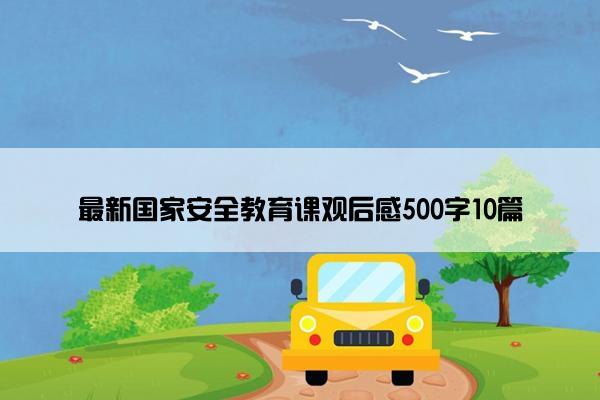 最新国家安全教育课观后感500字10篇