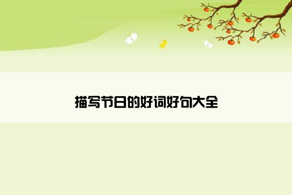 描写节日的好词好句大全