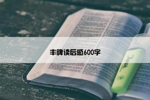 丰碑读后感600字