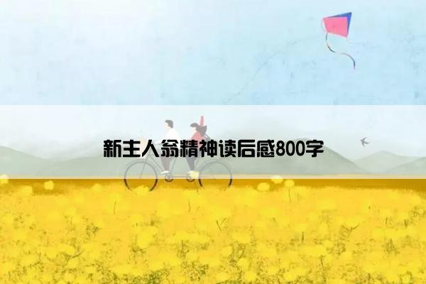 新主人翁精神读后感800字