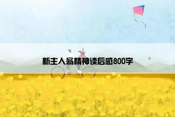 新主人翁精神读后感800字