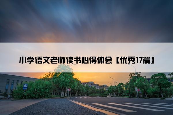 小学语文老师读书心得体会【优秀17篇】