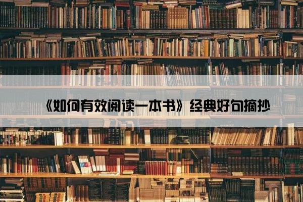 《如何有效阅读一本书》经典好句摘抄