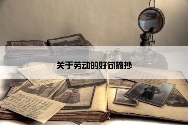 关于劳动的好句摘抄