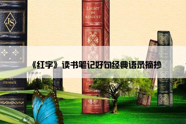 《红字》读书笔记好句经典语录摘抄