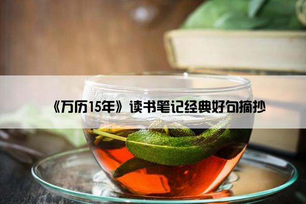 《万历15年》读书笔记经典好句摘抄