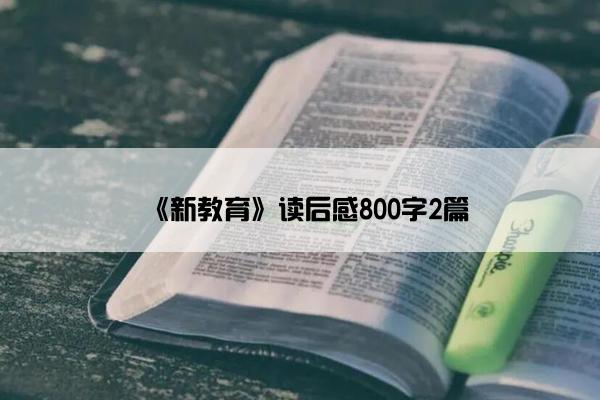 《新教育》读后感800字2篇
