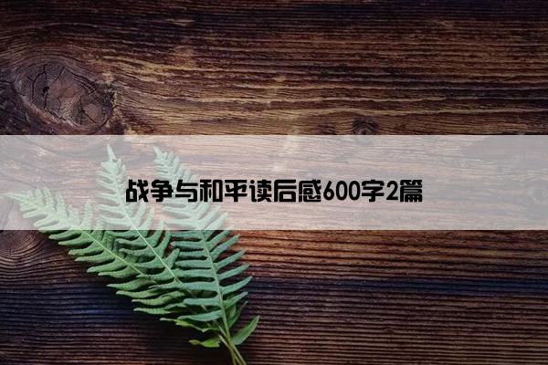 战争与和平读后感600字2篇