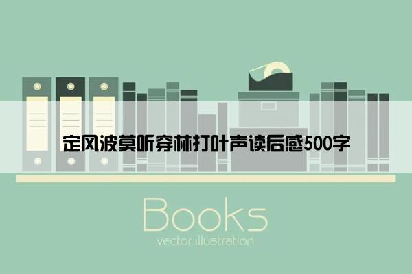 定风波莫听穿林打叶声读后感500字