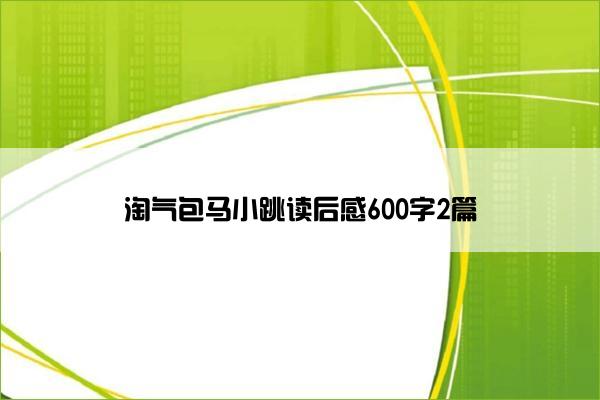 淘气包马小跳读后感600字2篇