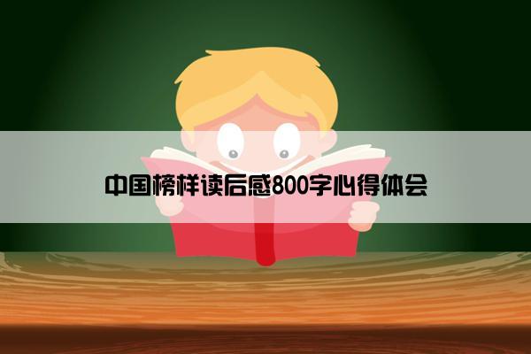 中国榜样读后感800字心得体会