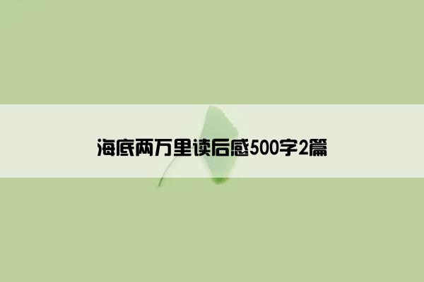 海底两万里读后感500字2篇