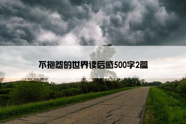 不抱怨的世界读后感500字2篇
