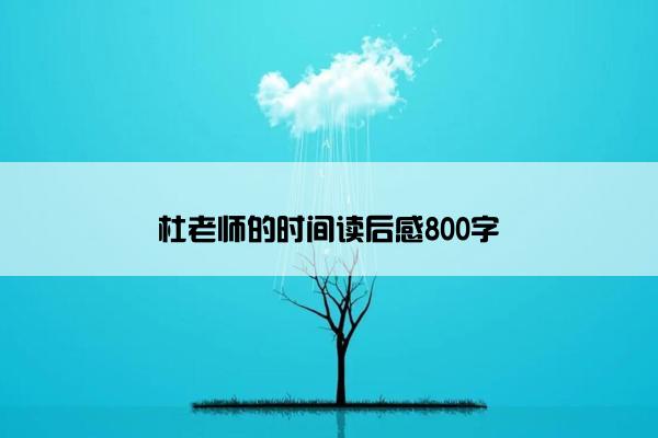 杜老师的时间读后感800字