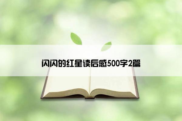 闪闪的红星读后感500字2篇