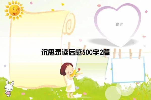沉思录读后感500字2篇