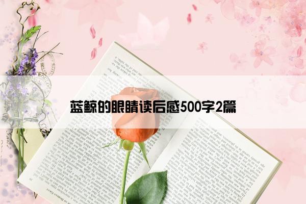 蓝鲸的眼睛读后感500字2篇