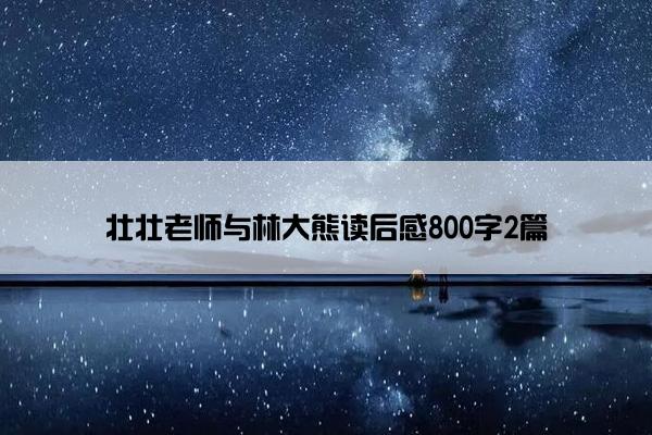 壮壮老师与林大熊读后感800字2篇