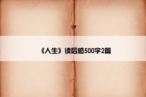 《人生》读后感500字2篇