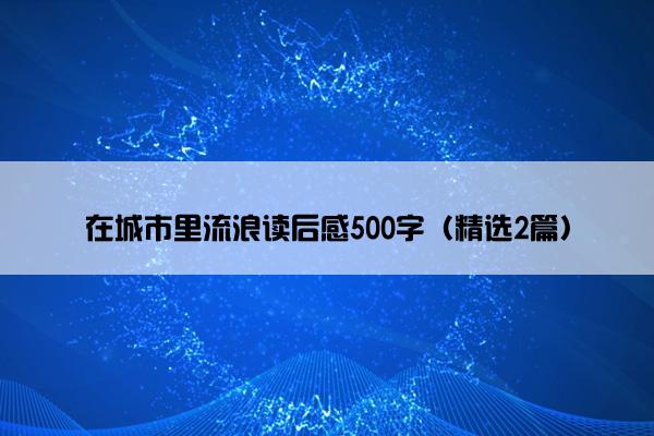 在城市里流浪读后感500字（精选2篇）