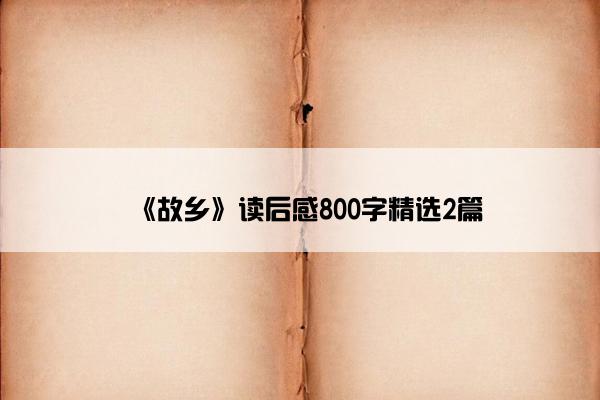 《故乡》读后感800字精选2篇