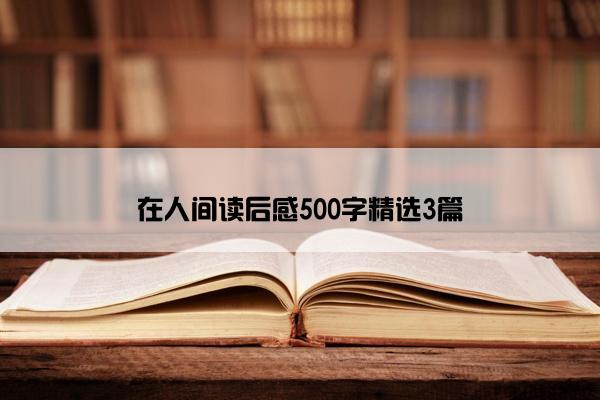 在人间读后感500字精选3篇