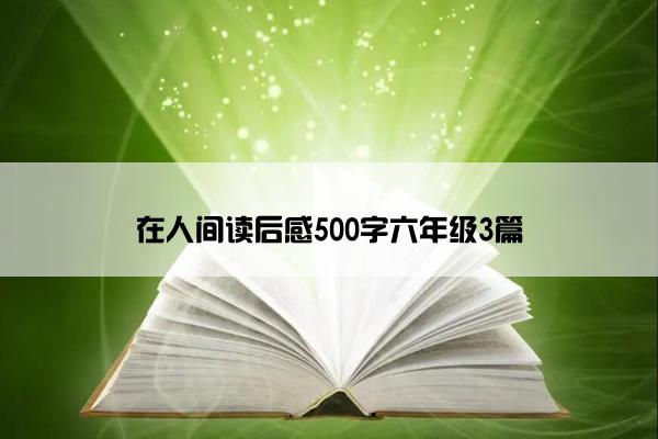 在人间读后感500字六年级3篇