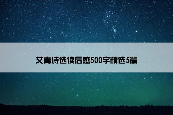 艾青诗选读后感500字精选5篇