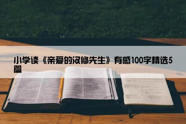 小学读《亲爱的汉修先生》有感100字精选5篇