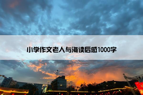 小学作文老人与海读后感1000字