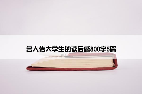 名人传大学生的读后感800字5篇