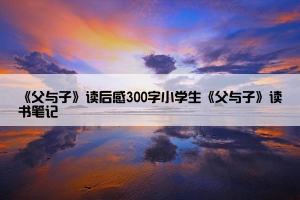 《父与子》读后感300字小学生《父与子》读书笔记