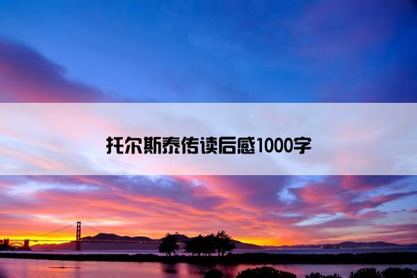 托尔斯泰传读后感1000字