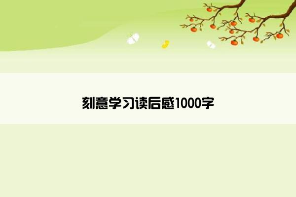 刻意学习读后感1000字