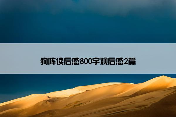 狗阵读后感800字观后感2篇