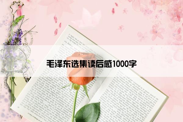 毛泽东选集读后感1000字