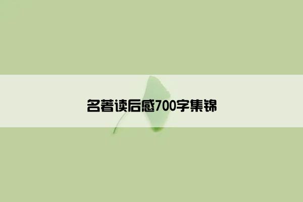 名著读后感700字集锦