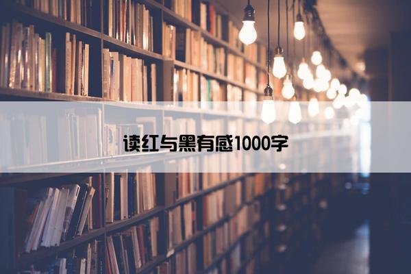 读红与黑有感1000字